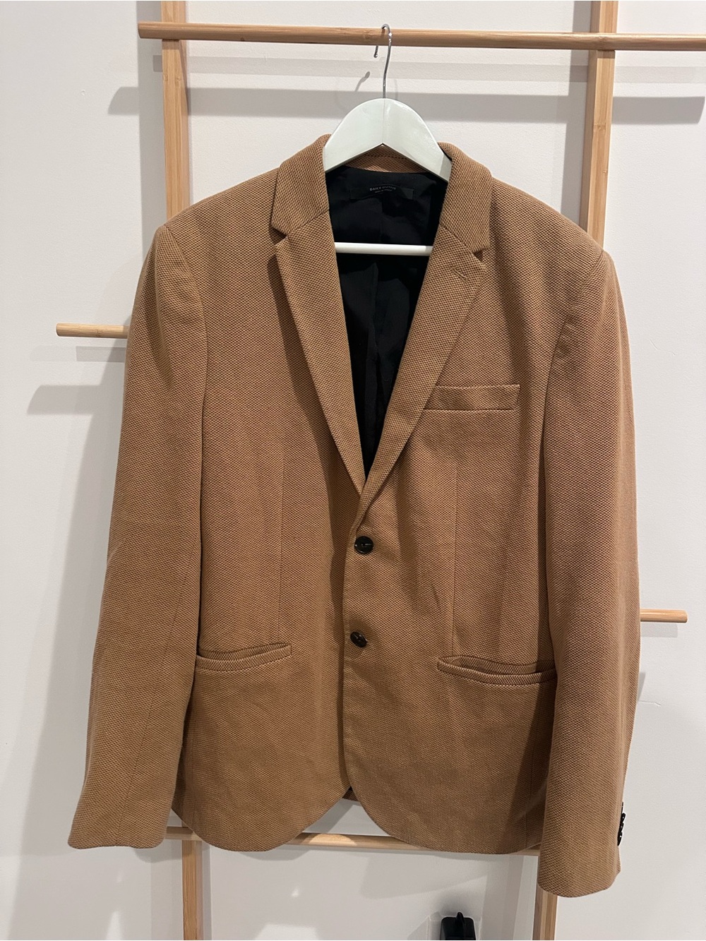 Zara Men's Camel Brown Two-Button Blazer